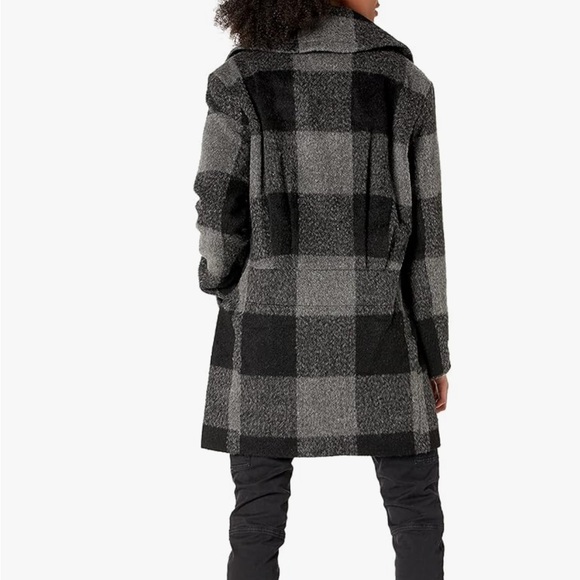 Kensie Plaid Wool Cocoon Coat, S - Picture 2 of 7